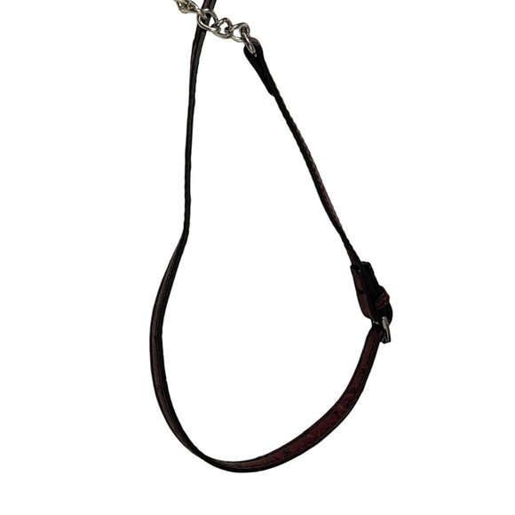 Red Vegan Leather Purse W / Leopard Interior Print Dana Buchman NWOT - Picture 11 of 11